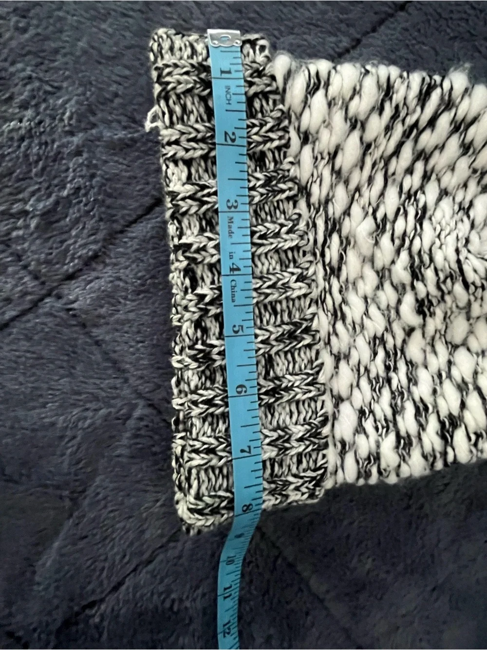 Express Black and White Marled beanie and infinity scarf
